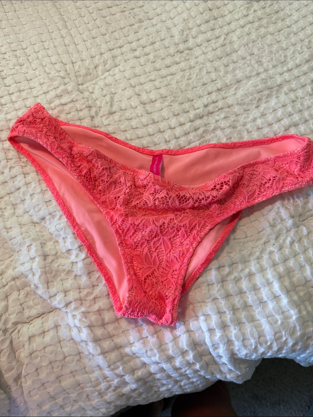 Victoria's Secret Coral Pink Lace Bikini Briefs